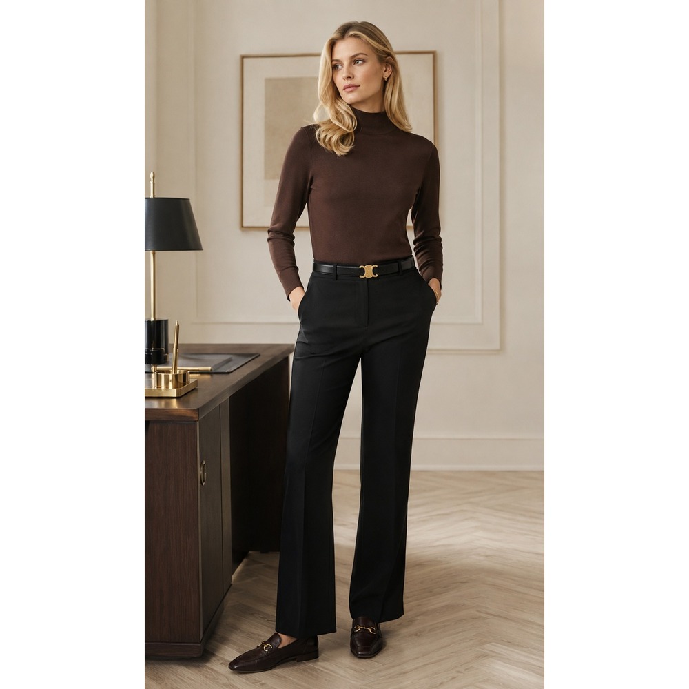 Express Columnist Barely Boot Mid Rise Black Stretch Dress Pants Womens 10S NWT